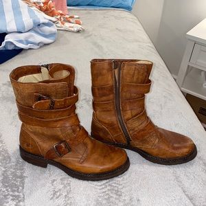 Frye boots mid calf brown leather